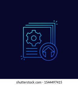 upgrade, update icon, linear vector