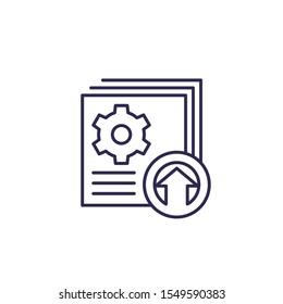 upgrade, update icon on white, line