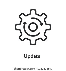 Upgrade Update Refresh Hog Wheel Arrow Minimal Flat Line Outline Stroke Icon