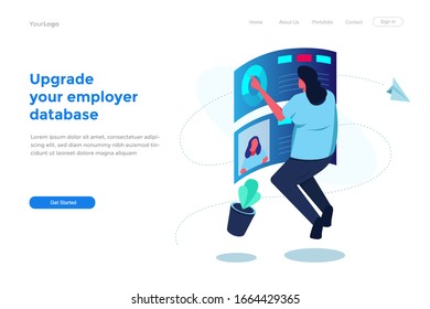 Upgrade your employer database Modern flat vector illustration