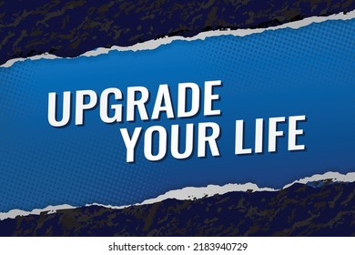 upgrade your life word concept vector illustration lines modern futuristic 3d style for landing page template ui web mobile app poster banner flyer background gift card coupon label wallpaper