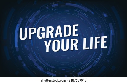upgrade your life word concept vector illustration lines modern futuristic 3d style for landing page template ui web mobile app poster banner flyer background gift card coupon label wallpaper