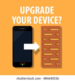 Upgrade your device? Updating software app smartphone, brick