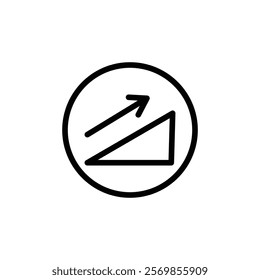 Uphill icon Black and white outline vector