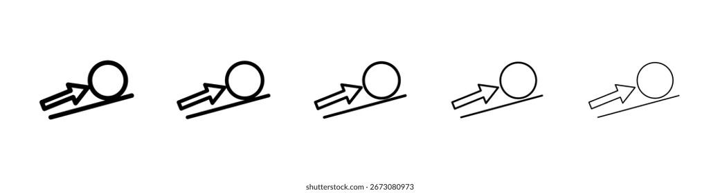 Vector aislado del icono de la cuesta arriba en el sistema blanco del fondo