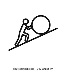 Uphill icon linear graphics set vector