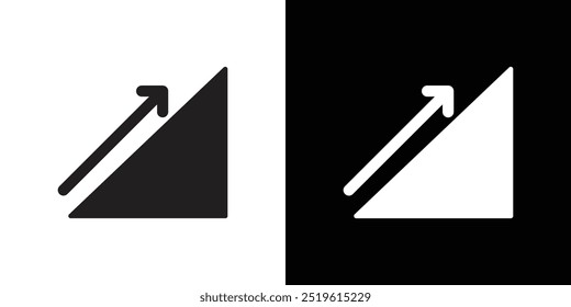 Uphill icon linear logo isolated