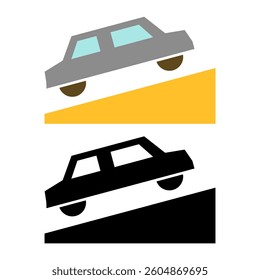 uphill road icon, steep slope, simple flat style, illustration, logo sign symbol pictogram template, for ui or ux isolated on white for mobile app, editable