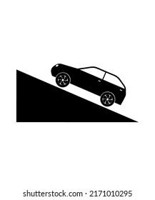 Uphill Road Icon Vector Illustration Logo Template