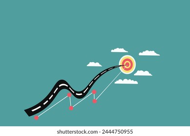an uphill road towards targets, target markets, business and finance	