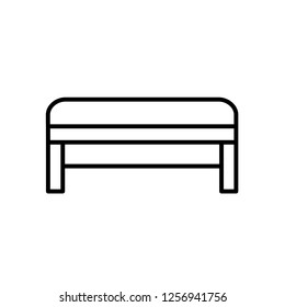 Upholstered bench. Entryway patio furniture. Vector line icon. Isolated object