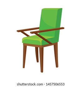 Upholstered chair with railings. Vector illustration on white background.