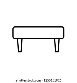 Upholstered simple ottoman settee. Entryway patio furniture. Vector line icon. Isolated object