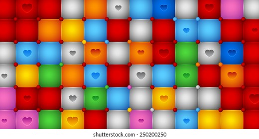 upholstery colorful background with hearts