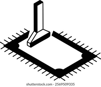 upholstery deep cleaning isometric vector design, Housekeeping symbol, Public health Custodial sign, Waste management illustration, rug or mat washing outline concept,