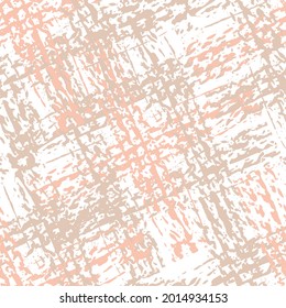 Harte Stoffbeplattung, Vektorgrafik, nahtloser Musterhintergrund. Moderne Faux-Baumwolltextur im Mittelalter. Boucle rosa, beige, cremeweiß wiederholen. Chic strukturiert, alles auf dem Druck für die Verpackung.