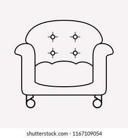 Upholstery icon line element. Vector illustration of upholstery icon line isolated on clean background for your web mobile app logo design.