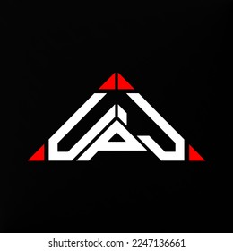 UPJ Brief Logo kreatives Design mit Vektorgrafik, UPJ einfach und modern Logo.