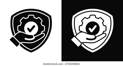 Estilo de fondo blanco y negro del icono del mantenimiento
