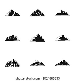 Symbole setzen. Einfache Menge von 9 Upland-Vektorsymbol für Web einzeln auf weißem Hintergrund