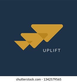 Uplift With Simple Flat Triangle Quality Logo Template Inspiration.