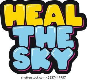 An uplifting lettering vector design symbolizing healing and rejuvenation of the sky on World Ozone Day.