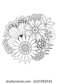 Uplifting Spring Flowers Coloring Book for Adults