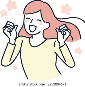 Uplifting woman simple illustration vector