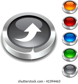  Upload 3d button set. Vector illustration.
