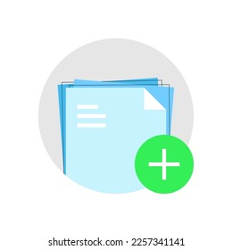 upload or add new document file button concept illustration flat design vector eps10. simple and modern graphic element for landing page, empty state ui, infographic, button, icon