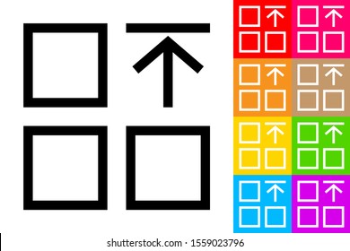 Upload App. Line Icon With Different Color Background.