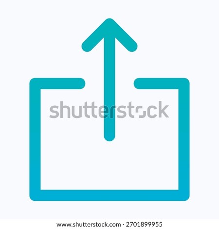 Upload Arrow Box Symbol Isolated Lineal Gradient Vector Icon.