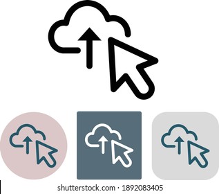 Upload with Arrow Cursor Vector Icon