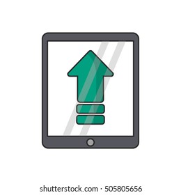 Upload arrow of digital concept 