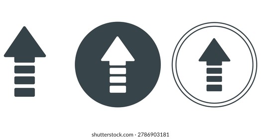 Upload arrow icon collection featuring file transfer direction and digital navigation concept for web and mobile design projects