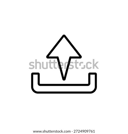 Upload arrow icon. File transfer sign and symbol. Cloud storage web interface. Vector illustration isolated on white background.
