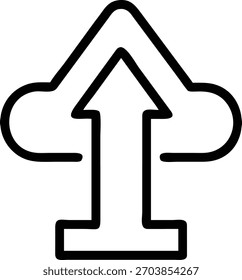 ícone de seta de upload vetor plano mínimo