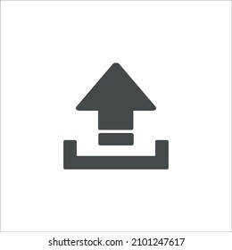 Upload arrow icon isolated on a white background,