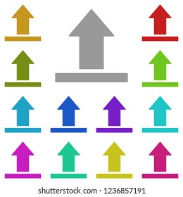 upload, arrow icon in multi color. Simple glyph vector of web set for UI and UX, website or mobile application