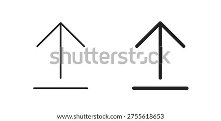 Upload arrow icon, Outline Symbol Illustration, Editable Stroke perfect for logos and more