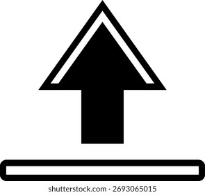 Upload arrow icon pointing up for data transfer and sharing
