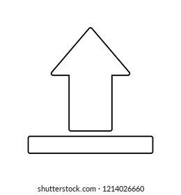 upload, arrow icon. Simple outline vector of web, minimalistic set for UI and UX, website or mobile application