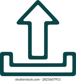 Upload arrow icon symbol, sending files, digital communication, data sending, network transfer, cloud storage.