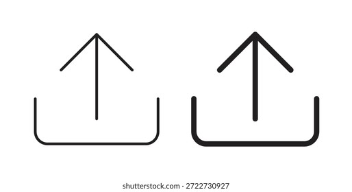 Pfeilsymbol hochladen. Vektor-EPS 10. Zeile und Glyphensymbol