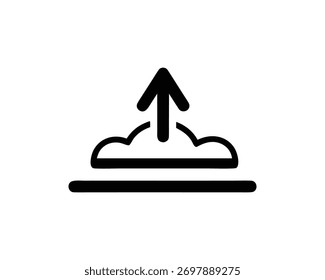 Upload arrow icon vector illustration, upload symbol outline

