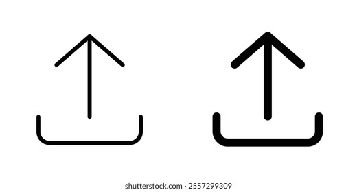 Upload arrow Icon vector. liner and flat style icons set.