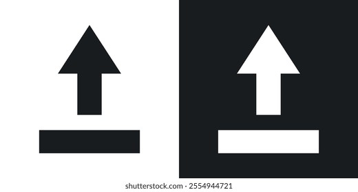 Upload arrow icons in solid black and white colors
