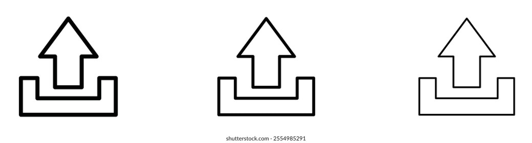 Upload arrow icons in tree different stroke sizes