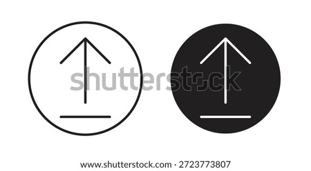 Upload arrow icons, vector symbols. filled flat sign