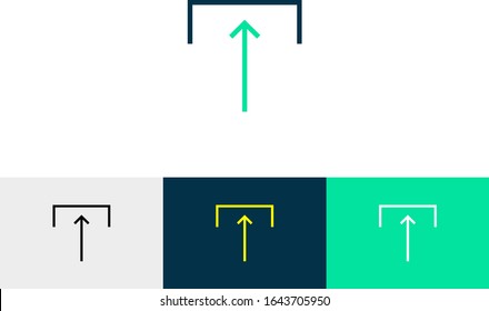 Upload arrow line art icon vector 